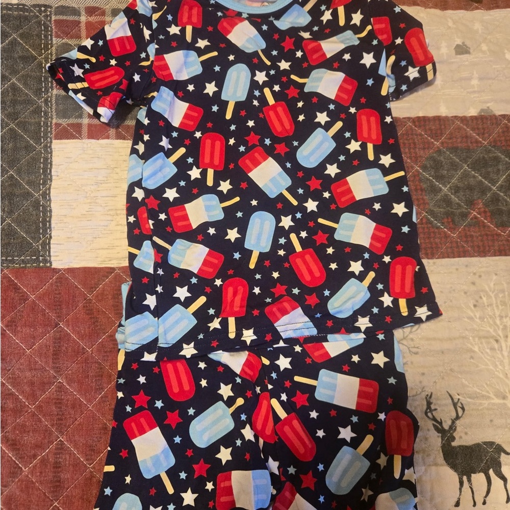 Colorful Popsicle Print Kids bamboo pajamas